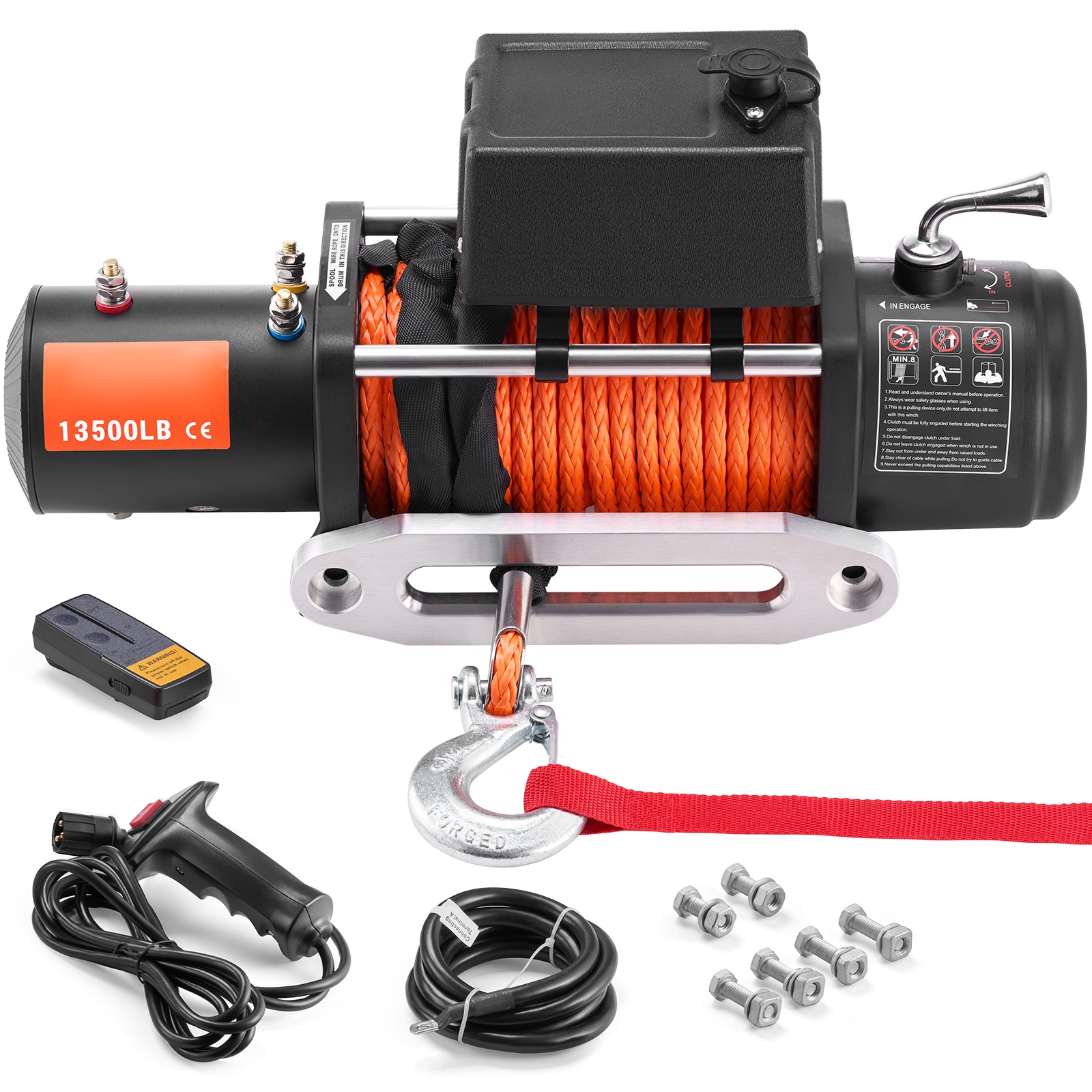 Electric Winch For Truck With Synthetic Rope And Remote Control_voghion.com